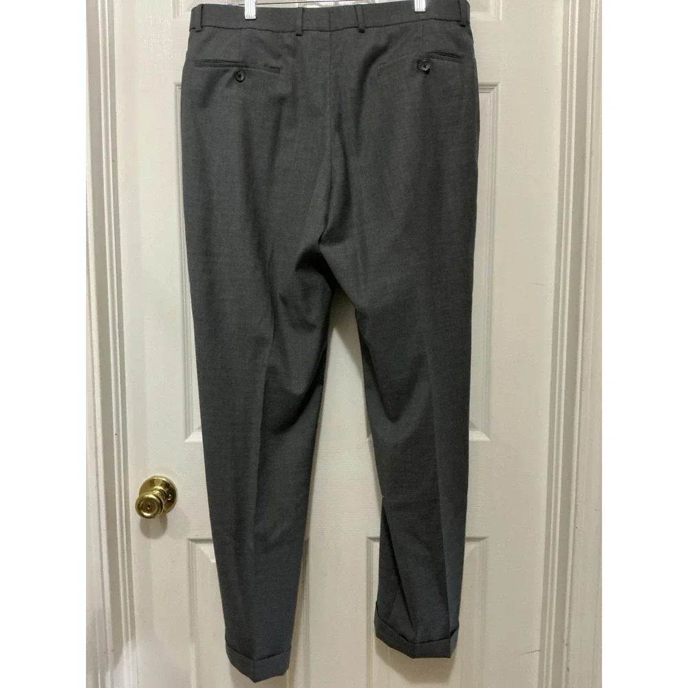 Alton's Ballin Men Slacks Trousers Pants Super 120's Wool Comfort Eze 38x31 Gray